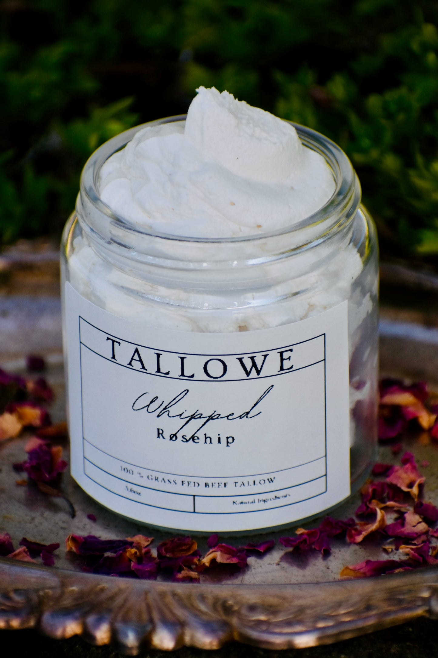 100% Grass Fed Beef Tallow-Rosehip Whipped