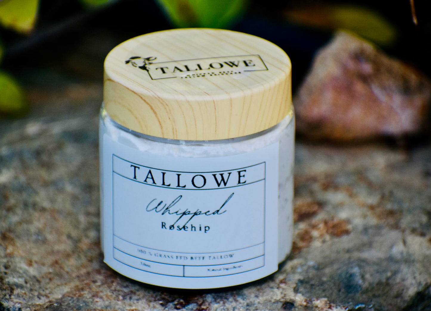 100% Grass Fed Beef Tallow-Rosehip Whipped