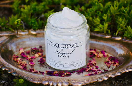 100% Grass Fed Beef Tallow-Rosehip Whipped