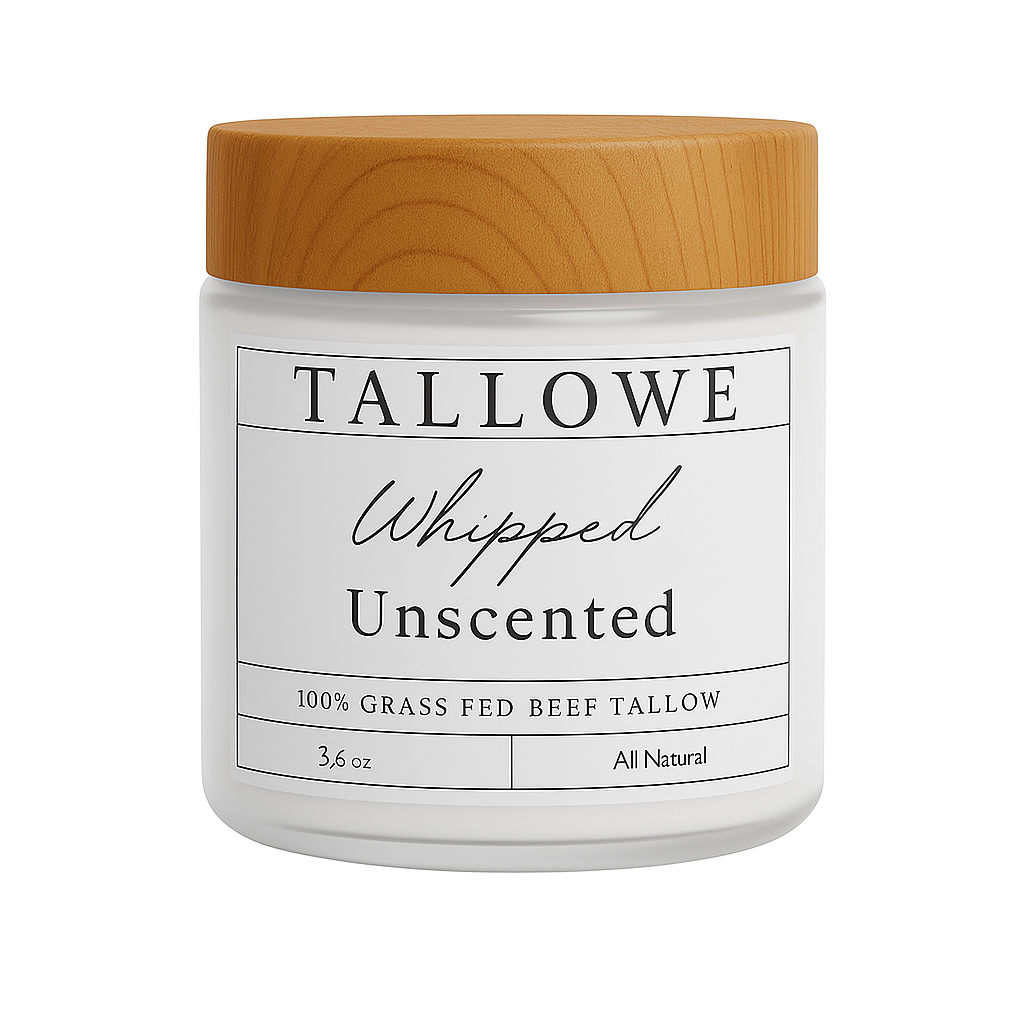 100% Grass Fed Beef Tallow-Unscented Whipped