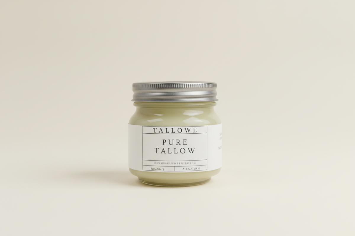 TALLOWE Pure Tallow jar on a clean studio background